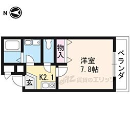 メゾンドブラン 1Kの間取図画像