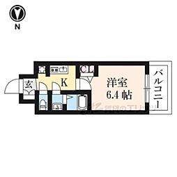 ファステート京都西院パール 1Kの間取図画像
