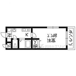 桂川ショウエイマンション 1Kの間取図画像