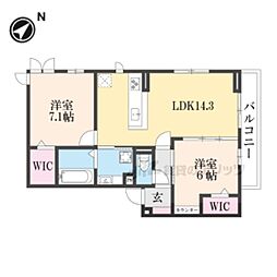 竹の小径 2LDKの間取図画像