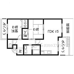 アーバニティー桂 2LDKの間取図画像