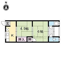 豊栄ハイツ 2Kの間取図画像