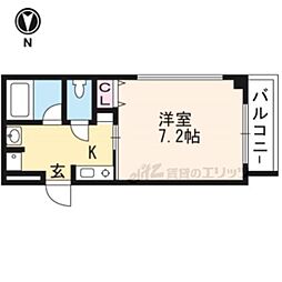 カーサ醒ヶ井 1Kの間取図画像