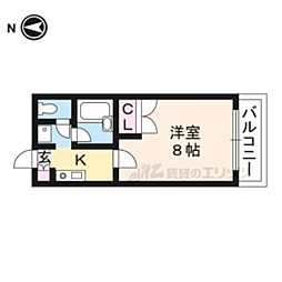 京琴館 1Kの間取図画像