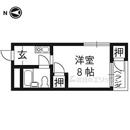 ルプルミエロック 1Kの間取図画像