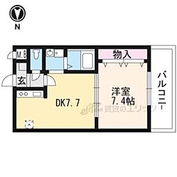 ロゼクリスタ 1DKの間取図画像
