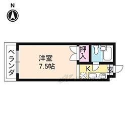 ジョイハウス紫野 1Kの間取図画像