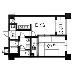 セント・ルークルス 1DKの間取図画像