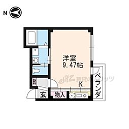 Piccolo高辻 ワンルームの間取図画像