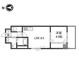 クレマチス28 1DKの間取図画像
