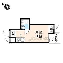 メゾンなか ワンルームの間取図画像
