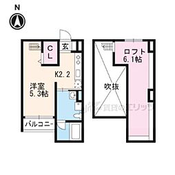Crescent 1Kの間取図画像