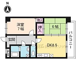 フォルム中山 2DKの間取図画像