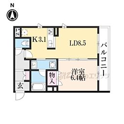 シャーメゾンプレイヤード 1LDKの間取図画像