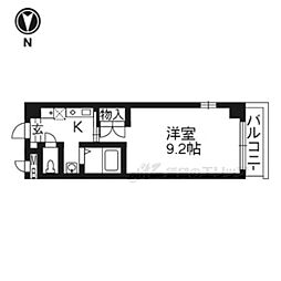 サンシード桃山 1Kの間取図画像