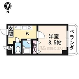 天神川林マンション 1Kの間取図画像