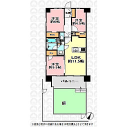 プレシス浦和美園 3LDKの間取図画像