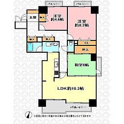 朝日センチュリーみずほ台D棟 3LDKの間取図画像