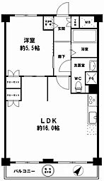 カーサ土佐堀 1LDKの間取図画像