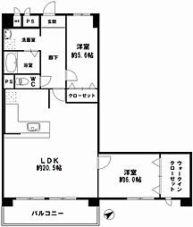 ノバ阿波座 2LDKの間取図画像