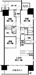 ローレルコート中之島 3LDKの間取図画像