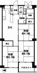北堀江コーポ 3DKの間取図画像