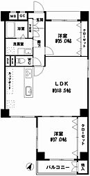 本町ハウス 2LDKの間取図画像