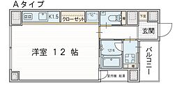 モートレイン土佐堀通 1Kの間取図画像