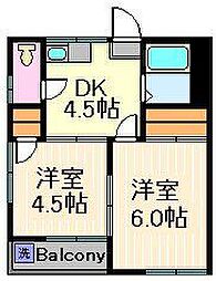 第2コーポ・コイズミ 2DKの間取図画像
