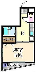ヱクセル緑町 1Kの間取図画像