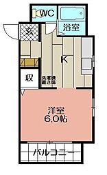 グリーンビルナカムラ ワンルームの間取図画像