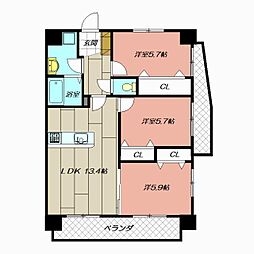 アローネ諏訪町 3LDKの間取図画像