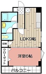 アヴィニール吉野 1LDKの間取図画像