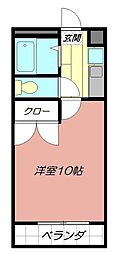 パークサイド本城 1Kの間取図画像