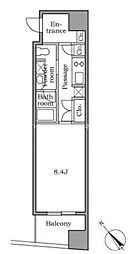 レジディア恵比寿2 1Kの間取図画像