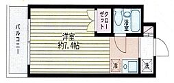 COSMOSREID北千束 ワンルームの間取図画像