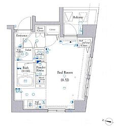 ヴォーガコルテ西小山 1Kの間取図画像