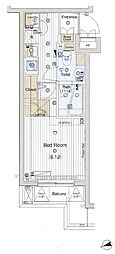 ヴォーガコルテ西馬込アジールコート 1Kの間取図画像