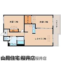 フローリダ文殊ヴィレッジ北棟 302 ｜ 奈良県桜井市大字阿部（賃貸マンション2LDK・3階・63.00㎡） その2