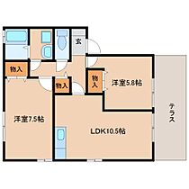 奈良県大和郡山市南郡山町（賃貸アパート2LDK・1階・55.44㎡） その2