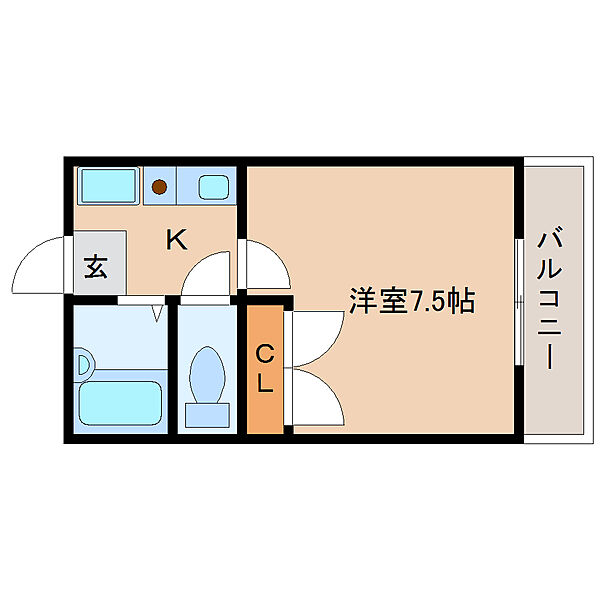 奈良県大和郡山市小泉町東2丁目(賃貸マンション1K・1階・23.18㎡)の写真 その2