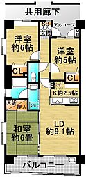 ダイアパレスお花茶屋2 3LDKの間取図画像