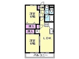シティハイツ 2LDKの間取図画像