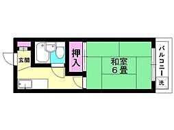 カノウハイツ 1Kの間取図画像