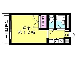 クローバーフィールド 1Kの間取図画像