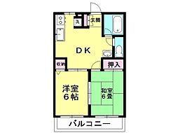 グリーンガーデンB 2DKの間取図画像