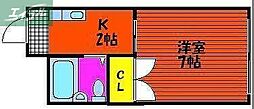 富田町共同ビル 1Kの間取図画像