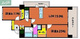 岡山県岡山市北区幸町（賃貸マンション2LDK・6階・66.00㎡） その2