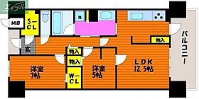 岡山県岡山市北区桑田町（賃貸マンション2LDK・6階・65.31㎡） その2