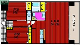 岡山県岡山市北区東島田町1丁目（賃貸マンション2LDK・9階・70.50㎡） その2